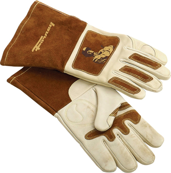 Forney 53410 Signature Men's Welding Gloves, Large, White/Brown