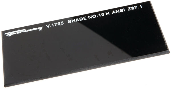 Forney 57010 Lens Replacement Hardened Glass, 4-1/4-Inch-by-2-Inch, Shade-10 , Black