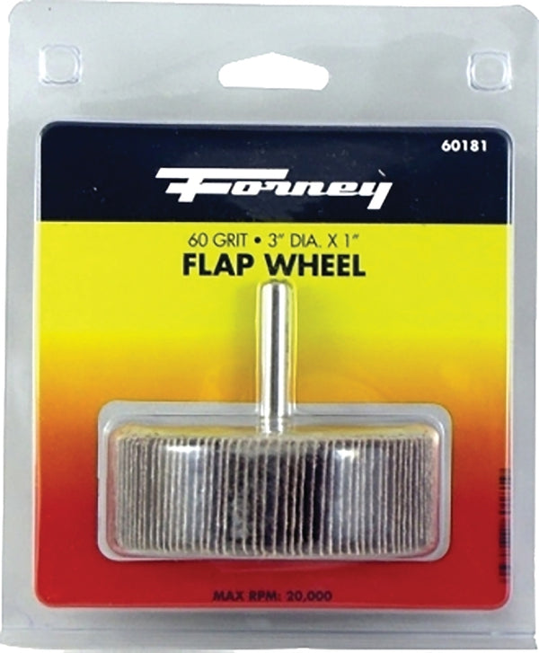 Forney 3 in. Dia. x 1/4 in. Aluminum Oxide Flap Wheel 80 Grit Fine 20000 rpm 1 pc. 60181