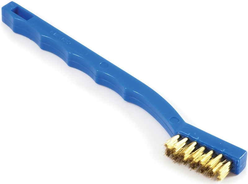 Forney 70489 Wire Brush, Brass with Plastic Handle, 7-1/4-Inch-by-.006-Inch , Green