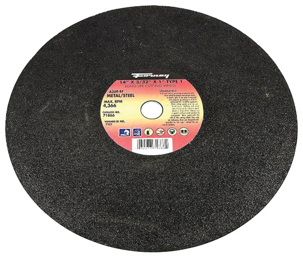 Forney 71866 Chop Saw Blade with 1-Inch Arbor, Metal Type 1, A36R-BF, 14-Inch-by-3/32-Inch