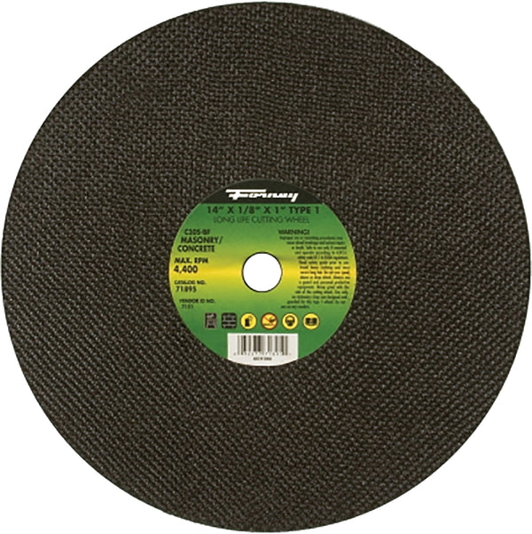 Forney 71895 14 in silicon carbide cut-off wheel, 20 grit coarse, 1 in arbor