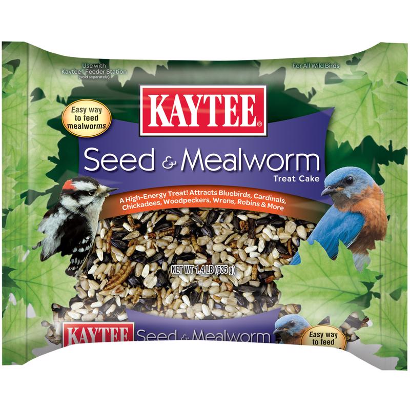 Kaytee Wild Bird Seed & Mealworm Seed Cake Food For Bluebirds, Chickadees, Woodpeckers and More, 1.4 Pound