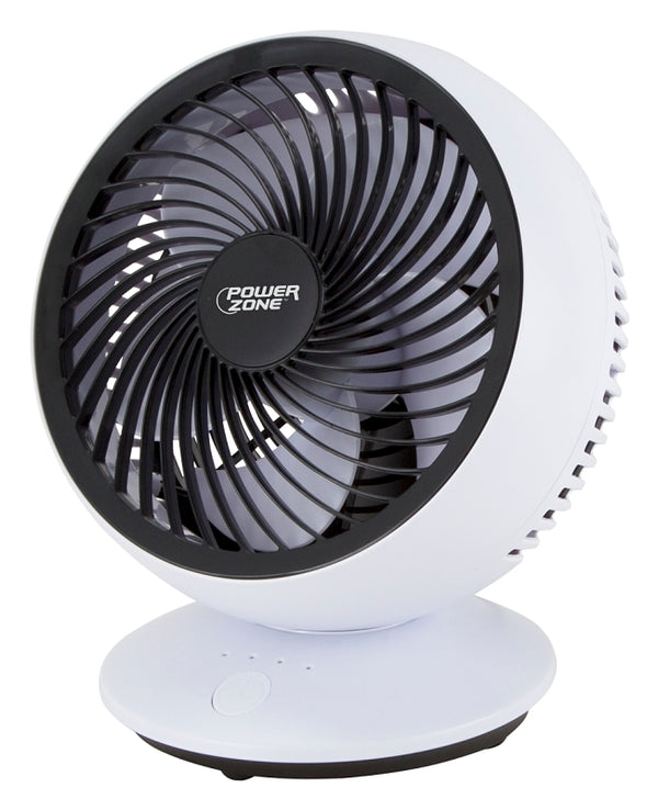Powerzone Fan USB Osc Table White 6IN QT-U608C