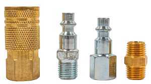 4-Piece Brass & Steel Air Coupler & Plug Kit by Forney