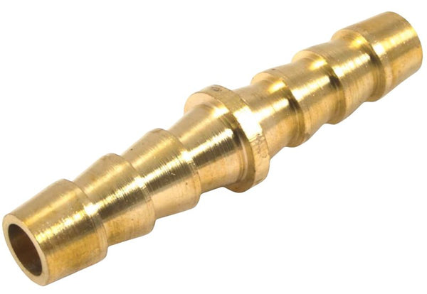 Forney 75361 Brass Fitting, Barbed Hose Splicer, 1/4-Inch to 1/4-Inch