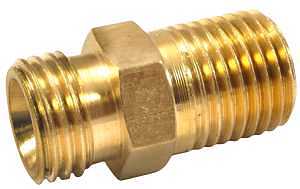 Forney 75537 Brass Fitting, Ball End Adapter with Ball Socket, 1/4-Inch Male NPT to 1/4-Inch Male NPS