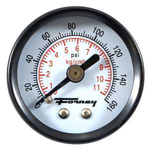 Forney 75565 Pressure Gauge with Rear Mount, 1-1/2-Inch Face, 1/8-Inch NPT, 0-160 PSI