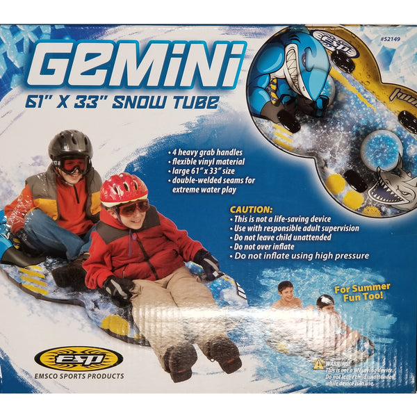 Emsco Group ESP 61 in. Gemini Two-Rider Inflatable Snow Tube 52149