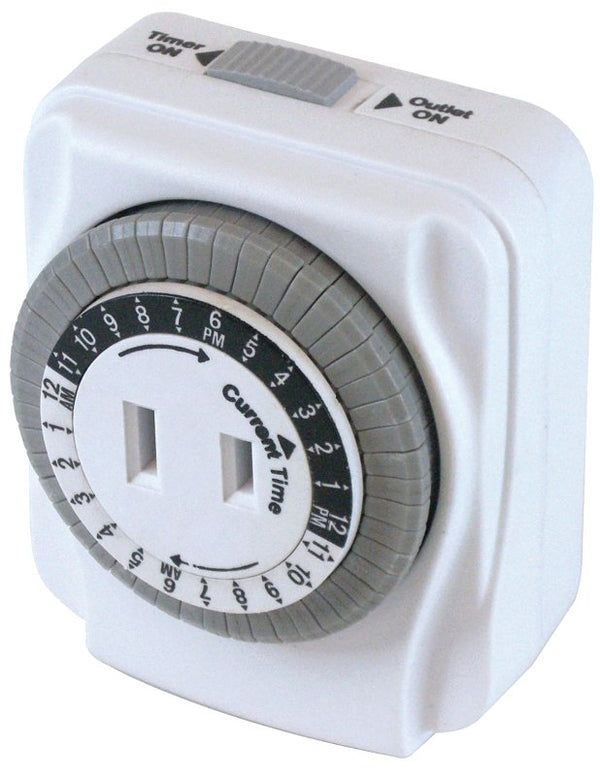 POWER ZONE TNI24111 Powerzone Indoor Electromechanical Timer, 125 V, 8 A, 24 Hr