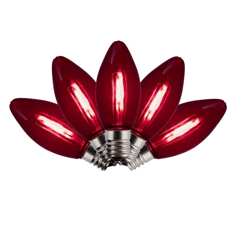 Holiday Bright Lights Indoor/Outdoor C9 Filament Bulb - Transparent Smooth Red 25 Pack