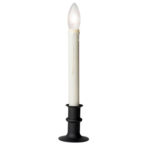Celestial Lights Battery Operated LED Window Candles with Streetside Brightness Dual LED Bulb with Daily Timer and Adjustable Height (Black) P-1524-OI