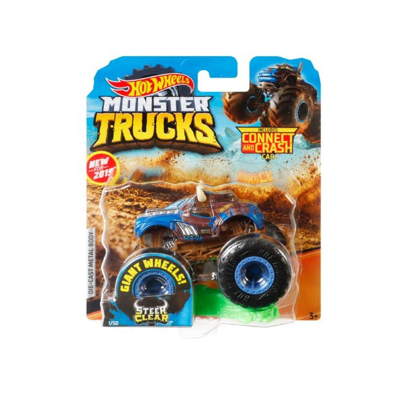 Hot Wheels Monster Trucks, 1 Toy Truck in 1:64 Scale & 1 Crushable Car, Vehicle Play for Kids & Collectors (Styles May Vary)