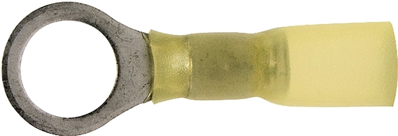 Calterm 65726 Waterproof Electrical Ring Terminal, 12-10 AWG, Heat-Shrink Insulated, Crimp Connection, 7 Pk, Yellow