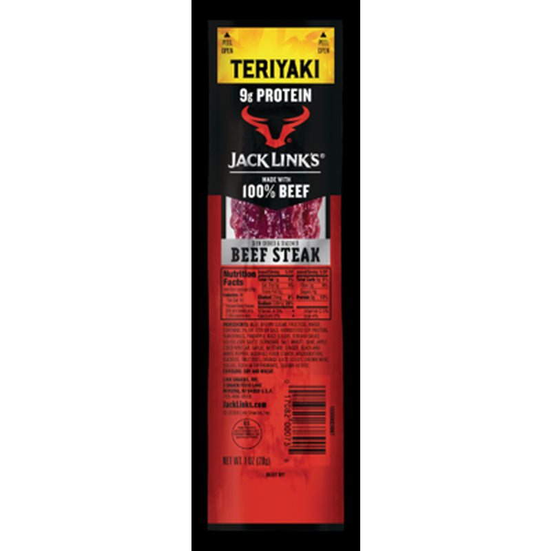 Jack Link’s Premium Cuts Beef Steak, Teriyaki, Great Snack with 9g of Protein and 9g of Carbs per Serving, Made with Premium Beef, 1 Ounce (Pack of 12)