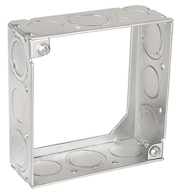 SOUTHWIRE 4 in. W X 1-1/2 in. D Steel Metallic Square Extension Ring with SIX 1/2 in. 53151-S-UPC