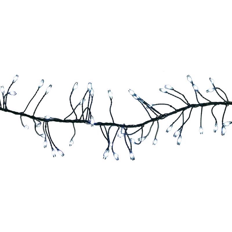 Celebrations Platinum LED Big Seed Cluster Pure White 250 ct String Christmas Lights 10 ft.