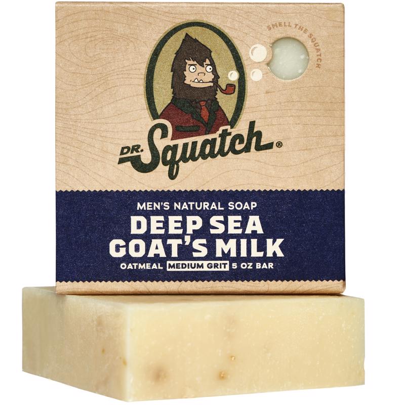 Dr. Squatch All Natural Bar Soap for Men with Medium Grit, Deep Sea Goat's Milk