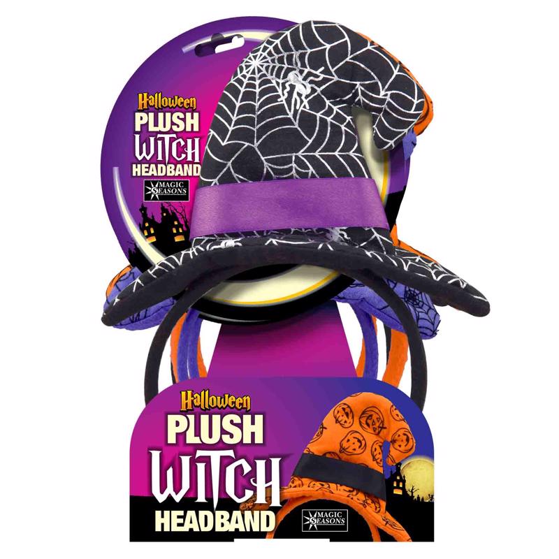 9095883 Plush Witch Headband - Pack of 8 Multicoloured