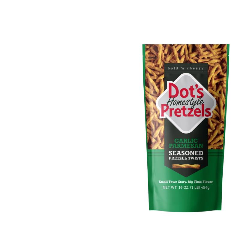 Dot's Homestyle Pretzels Parmesan Garlic Seasoned Pretzel Twist Snack, 16oz Grocery Sized Bag