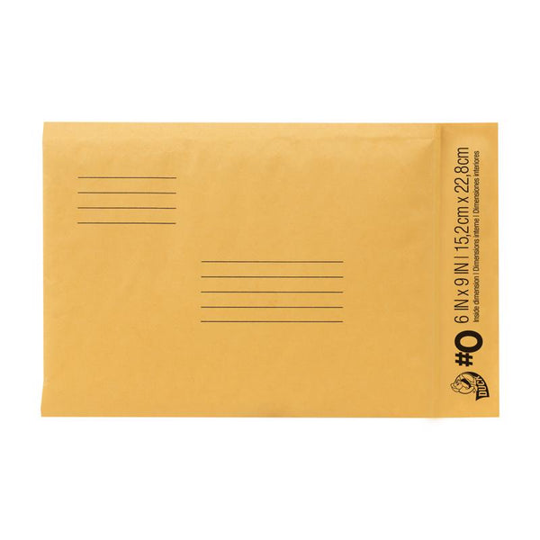 Duck Brand #0 Kraft Bubble Mailer, Manila, 6 inch x 9 inch, 25 Pack 288123