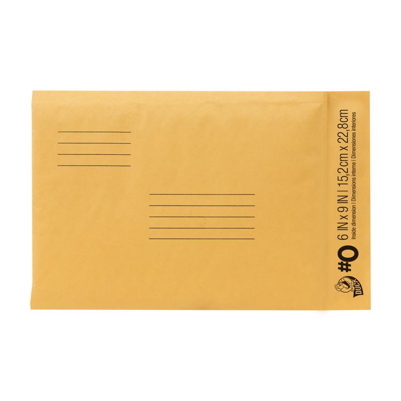Duck Brand #0 Kraft Bubble Mailer, Manila, 6 inch x 9 inch, 25 Pack