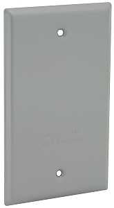 Hubbell-Bell 5173-0 Weatherproof Blank Single Gang Device Mount Cover, Gray