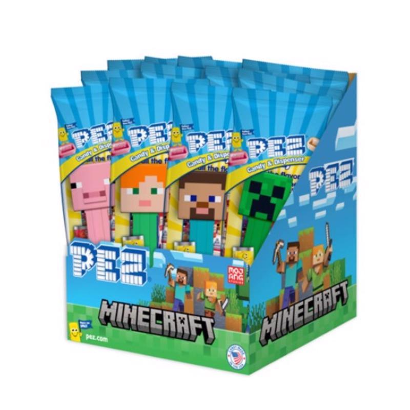 PEZ Minecraft Candy Dispenser | Steve PEZ Candy Dispenser With 2 PEZ Candy Refills | Minecraft Party Favors, Minecraft Gift, Goodie Bag
