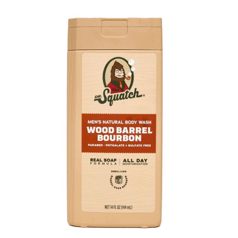 Dr. Squatch, Men's Natural Wood Barrel Bourbon Body Wash, 14 Fl Oz