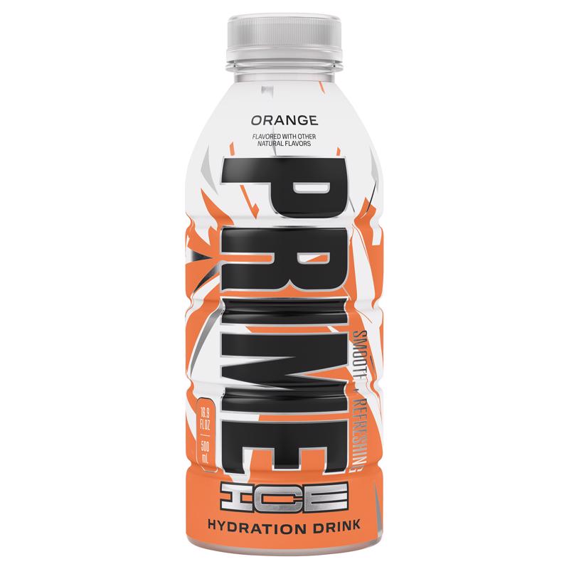 PRIME ZERO ORANGE ICE, Sugar Free Sports Drinks, Electrolyte Enhanced to Replenish Fluids, B Vitamins, Antioxidants, Low Calorie, Made with Natural Flavors, 16.9 Fl Oz Bottle