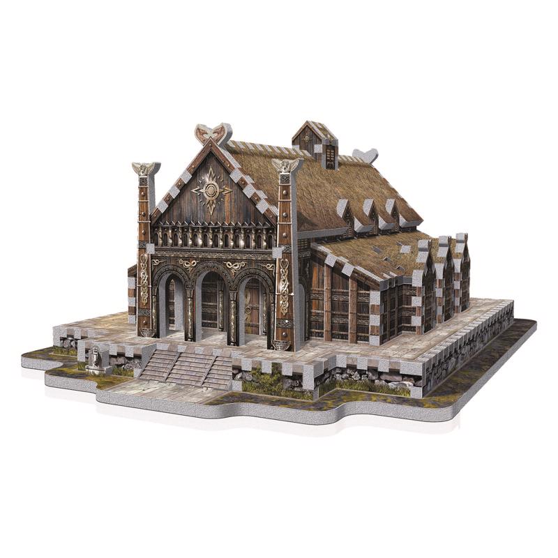 Wrebbit3D Lord of The Rings 3D Puzzle Model of Golden Hall Edoras | 445 Jigsaw Puzzle Pieces | Build an Iconic Castle from Middle Earth