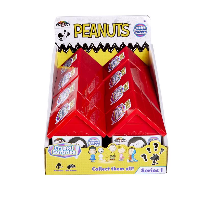 Cra-Z-Art Peanuts Crystal Surprise, Mini Plastic Crystal-Like Figures and Snoopy House Collectible Blind Bag Inspired Kids Toys for Ages 3 and Up