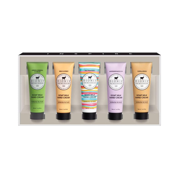Dionis Goat Milk Hand Cream - Moisturizing Lotion for Dry Skin, Gift Set - Assorted Fragrance 1 oz (Pack of 5) C60231