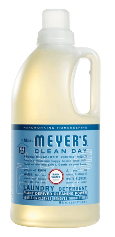 Mrs. Meyer's Clean Day Liquid Laundry Detergent & Cruelty Free and Biodegradable Formula Infused with Essential Oils & Rain Water Scent & 64 oz (64 Loads) 11557