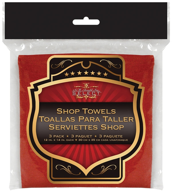S.M. Arnold 85-760 Shop Towel, 1 Pack (12 X 14 in, Red, Cotton)