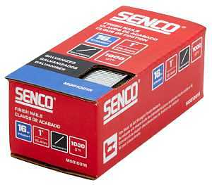 SENCO M001001R 1" 16 Gauge Straight Finish Nails, Galvanized Finish 1,000 Count Pack