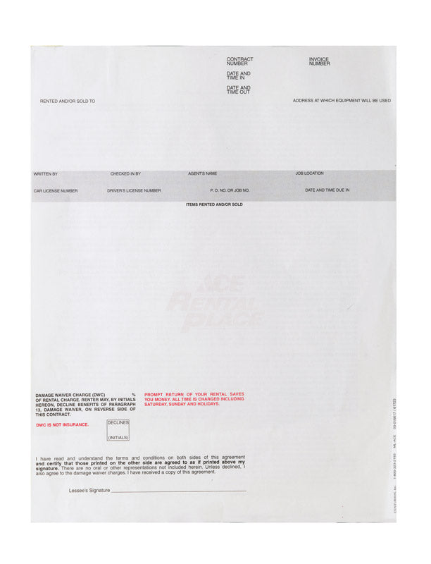 Ace Total Rental Contract