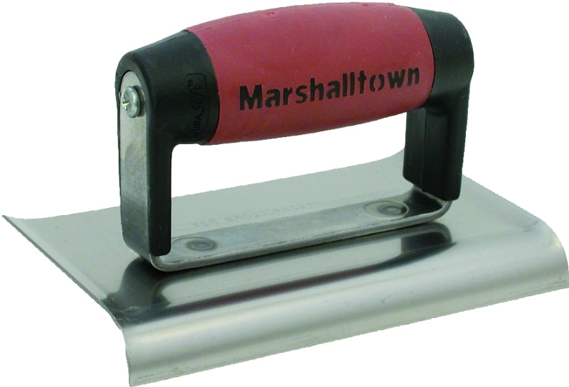 Marshalltown 136D 6" x 3" Curved Ends Edger with DuraSoft Handle - 3/8" Radius, 1/2" Lip (14146)
