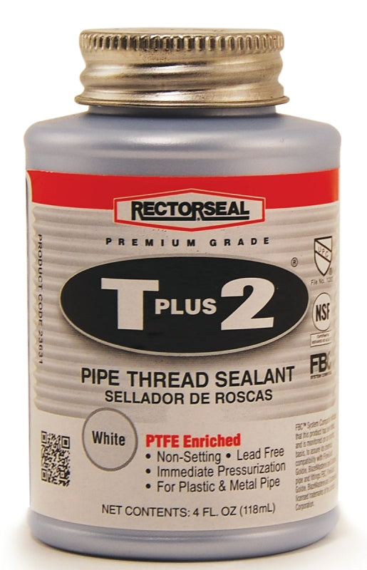 Rectorseal 23631 1/4 Pint Brush Top T Plus 2 Pipe Thread Sealant