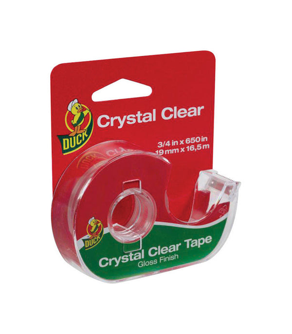 Duck Brand Crystal Clear Tape with Dispenser, Glossy, 3/4-Inch x 650 Inches, Single Roll (1062650)
