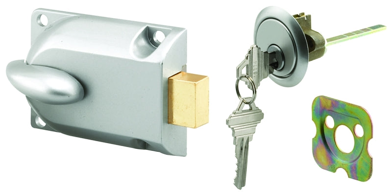 Prime-Line GD 52119 Diecast Painted Aluminum, Center Mount Deadbolt Lock with Keyed Cylinder (Single Pack)