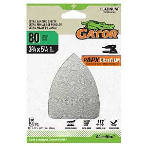 Ali Industries 134859 3.75 x 5.25 in. Mouse Sander Abrasive Sheet - 80 Grit - Aluminum Oxide