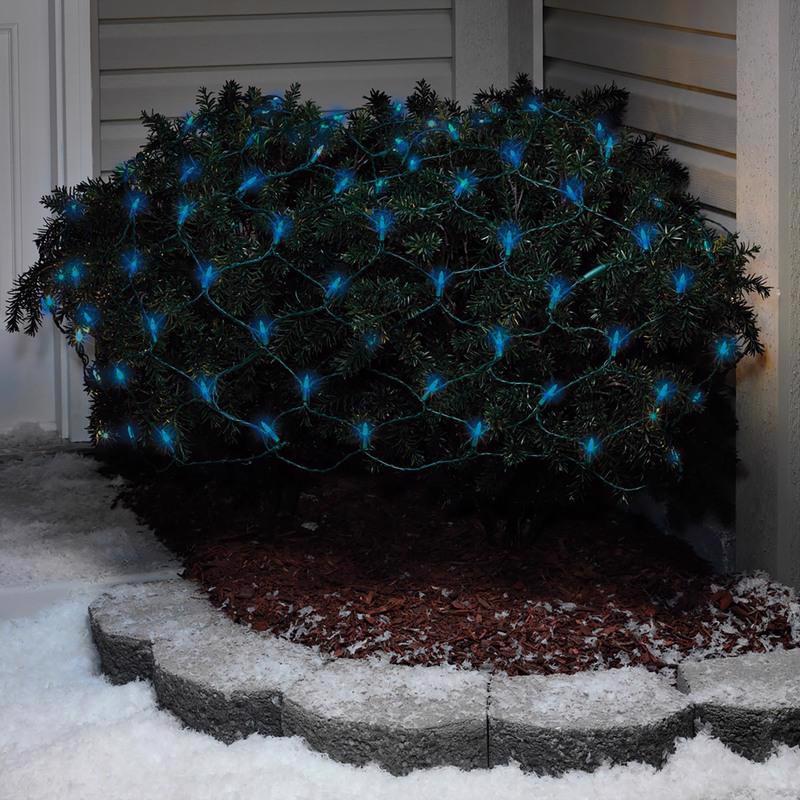 Celebrations LED Mini Traditional Net Light Set Blue 4 ft. x 6 ft. 100 lights