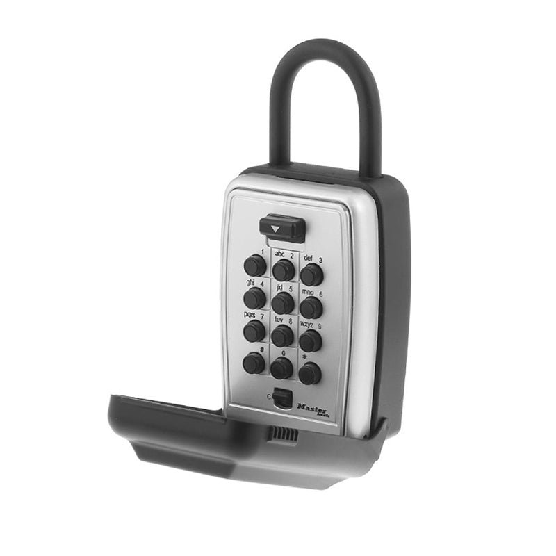 Master Lock Portable Outdoor Key Lock Box with Push Button Resettable Combination Lock, 5422EC, Black