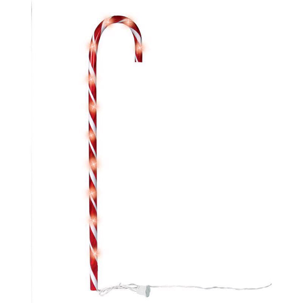 Inliten Celebrations 21254-71 Candy Cane Path Marker, Red, 27"