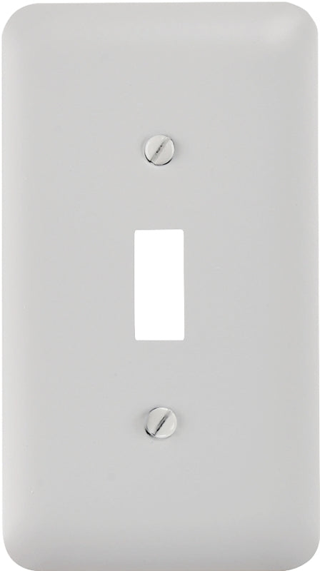 Amerelle 935TW Devon Wallplate, 1 Toggle, Steel, White, 1-Pack