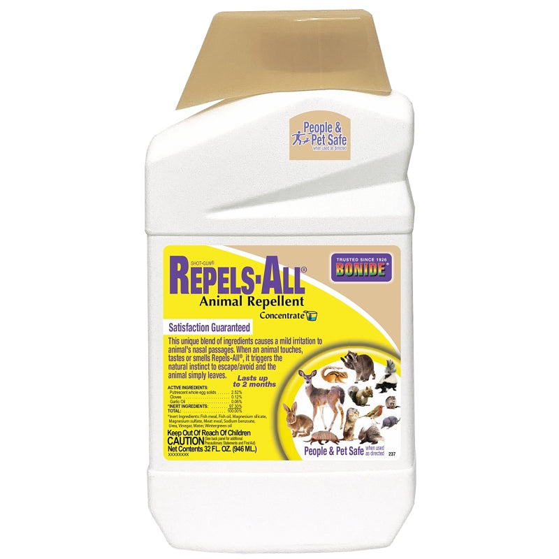 Bonide Repels-All Animal Repellent, 32 oz Concentrate, Long Lasting Outdoor Garden Deer Repellent, People and Pet Safe