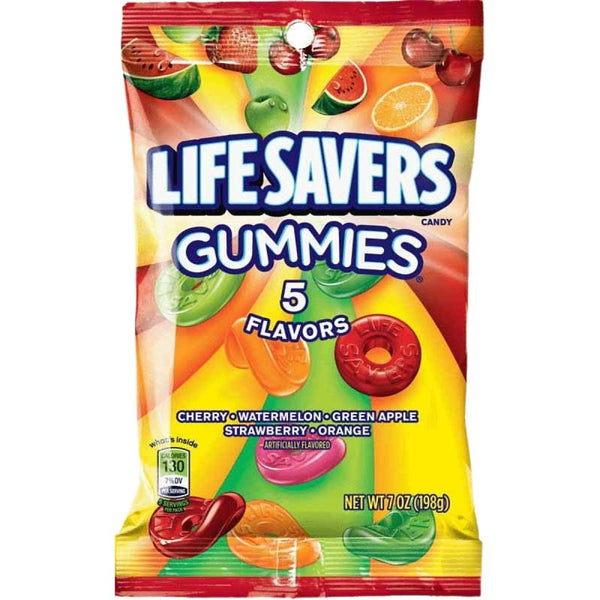 LIFE SAVERS Gummy Candy, 5 Flavors, 7 oz Bag 402254
