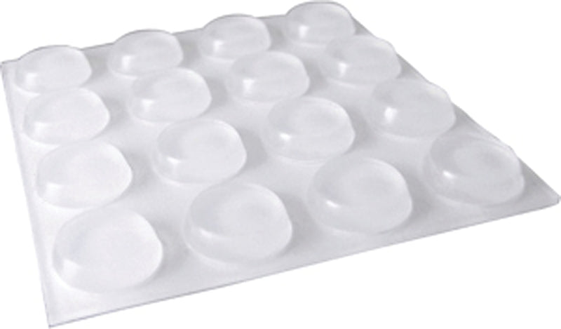 Shepherd Hardware 9967 1/2-Inch SurfaceGard Self-Adhesive Round Transparent Bumper Pads, 16-Count