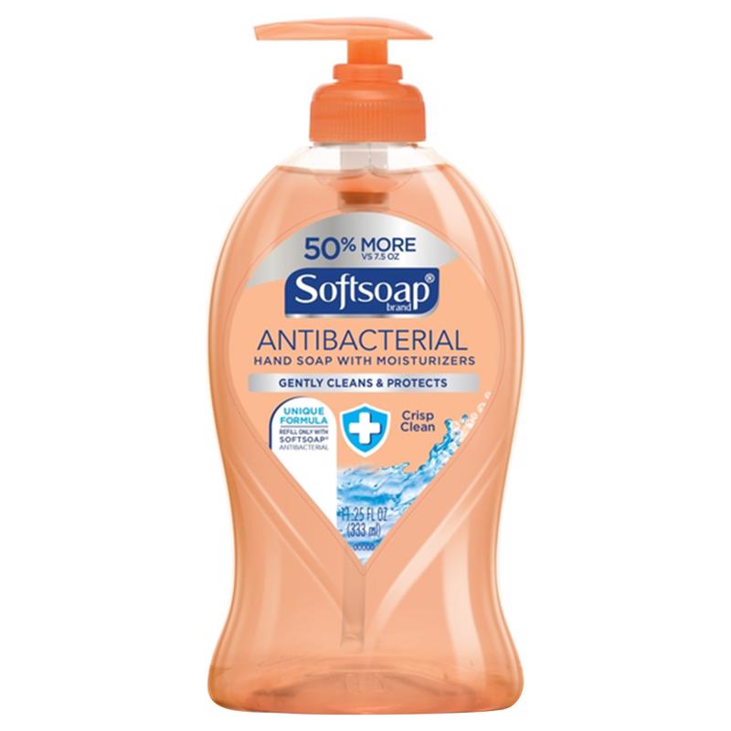 Softsoap Antibacterial Liquid Hand Soap Pump, Crisp Clean - 11.25 fluid ounce